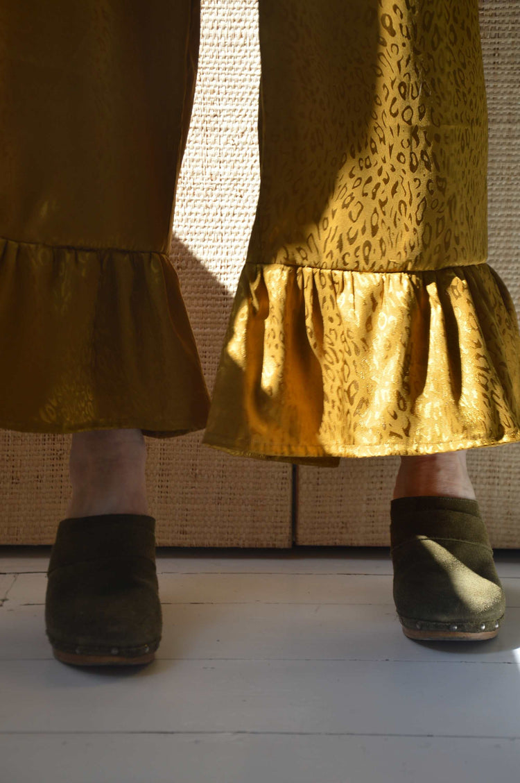 Pantalon satiné léopard