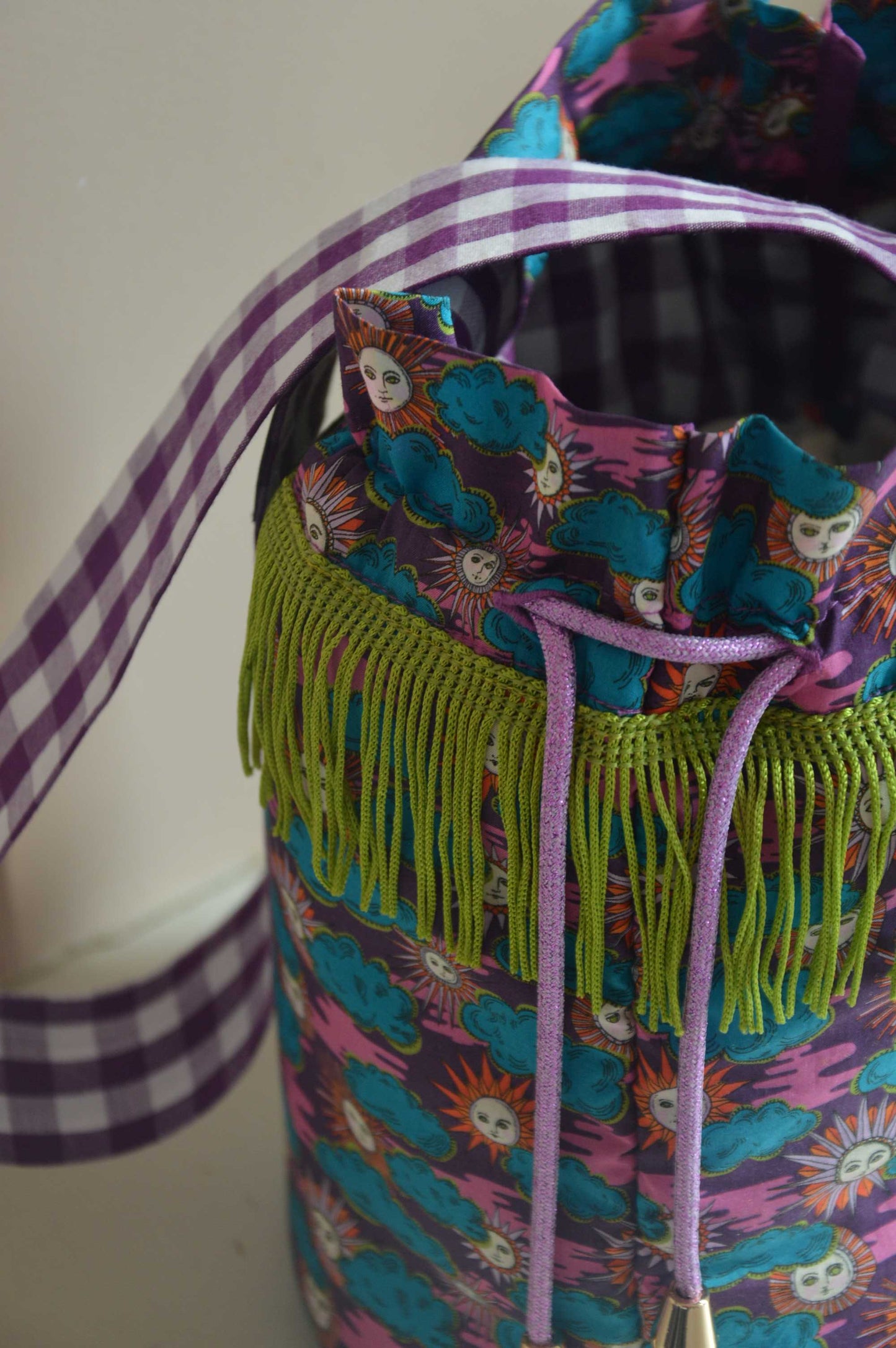 Sac "Follow the sun" violet à franges