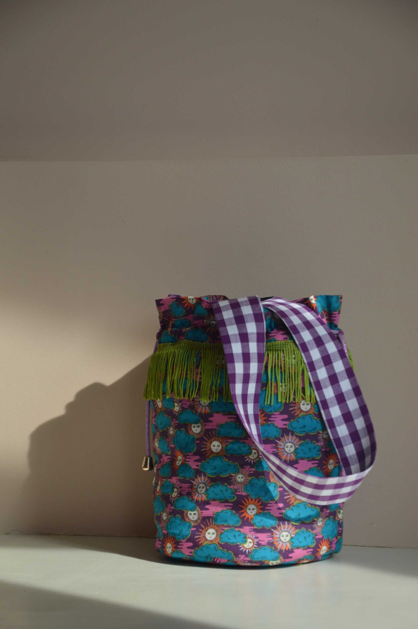 Sac "Follow the sun" violet à franges