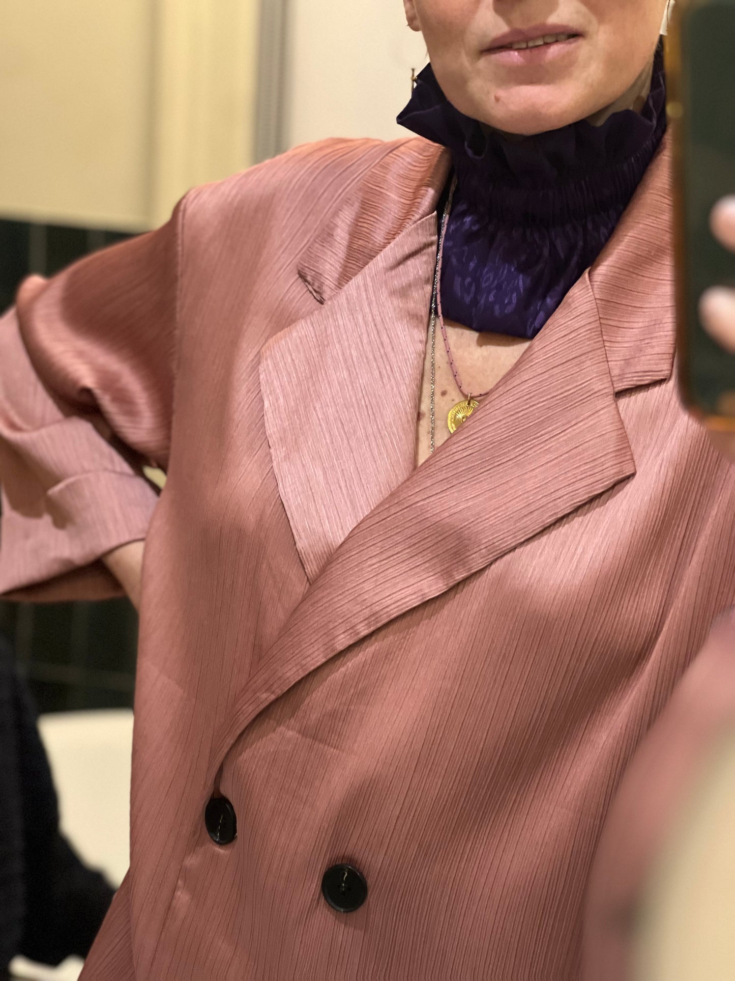 Col Satin Léopard Violet
