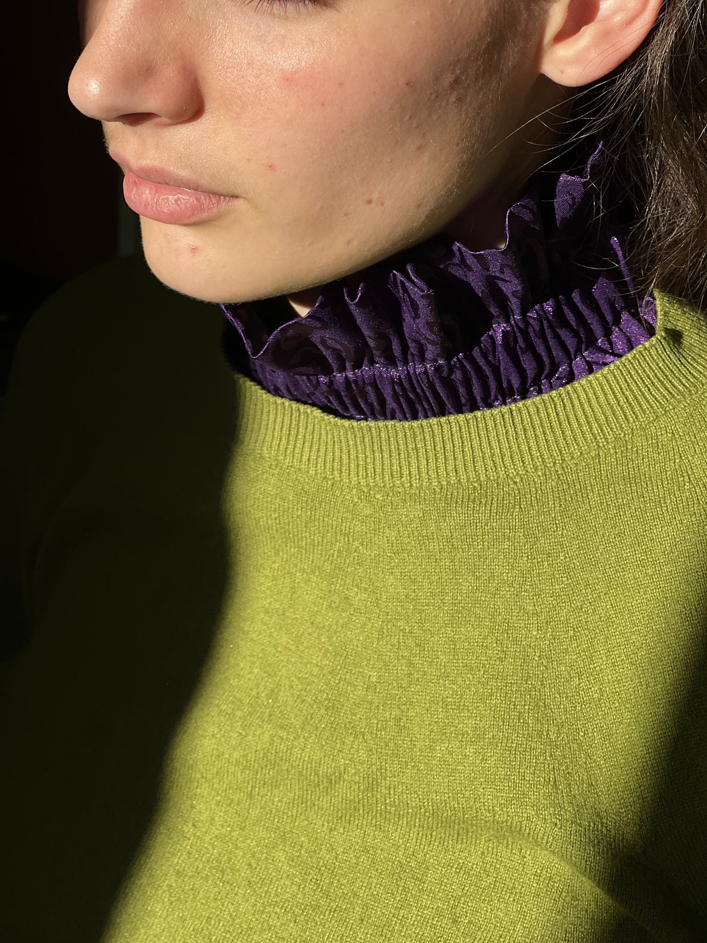 Col Satin Léopard Violet