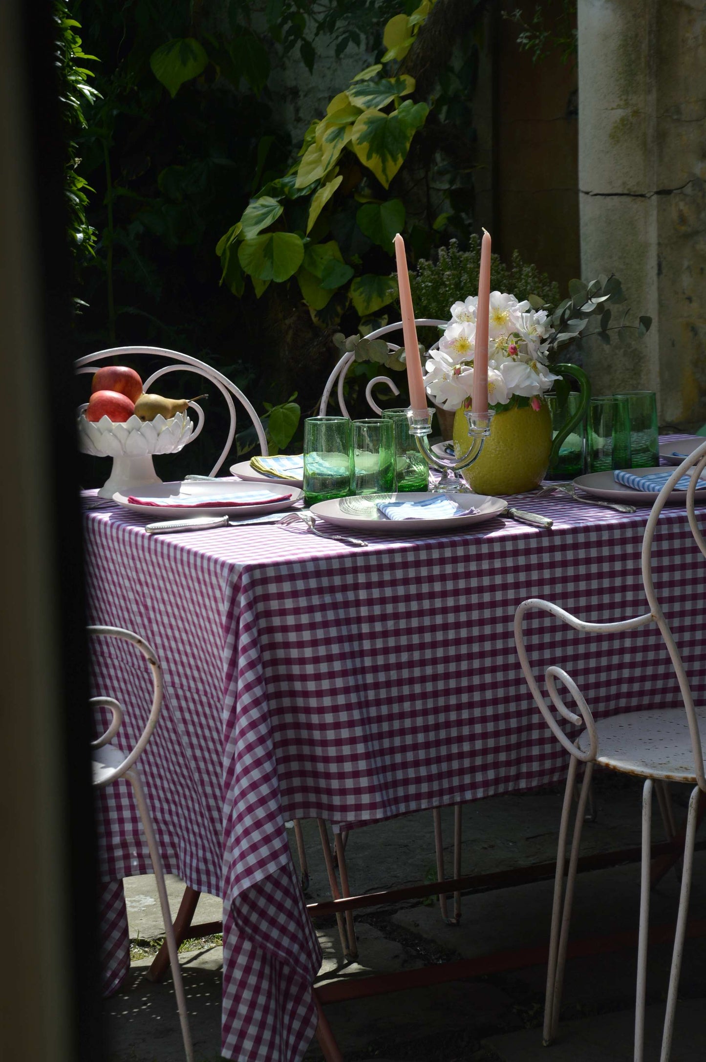 Nappe vichy Aubergine
