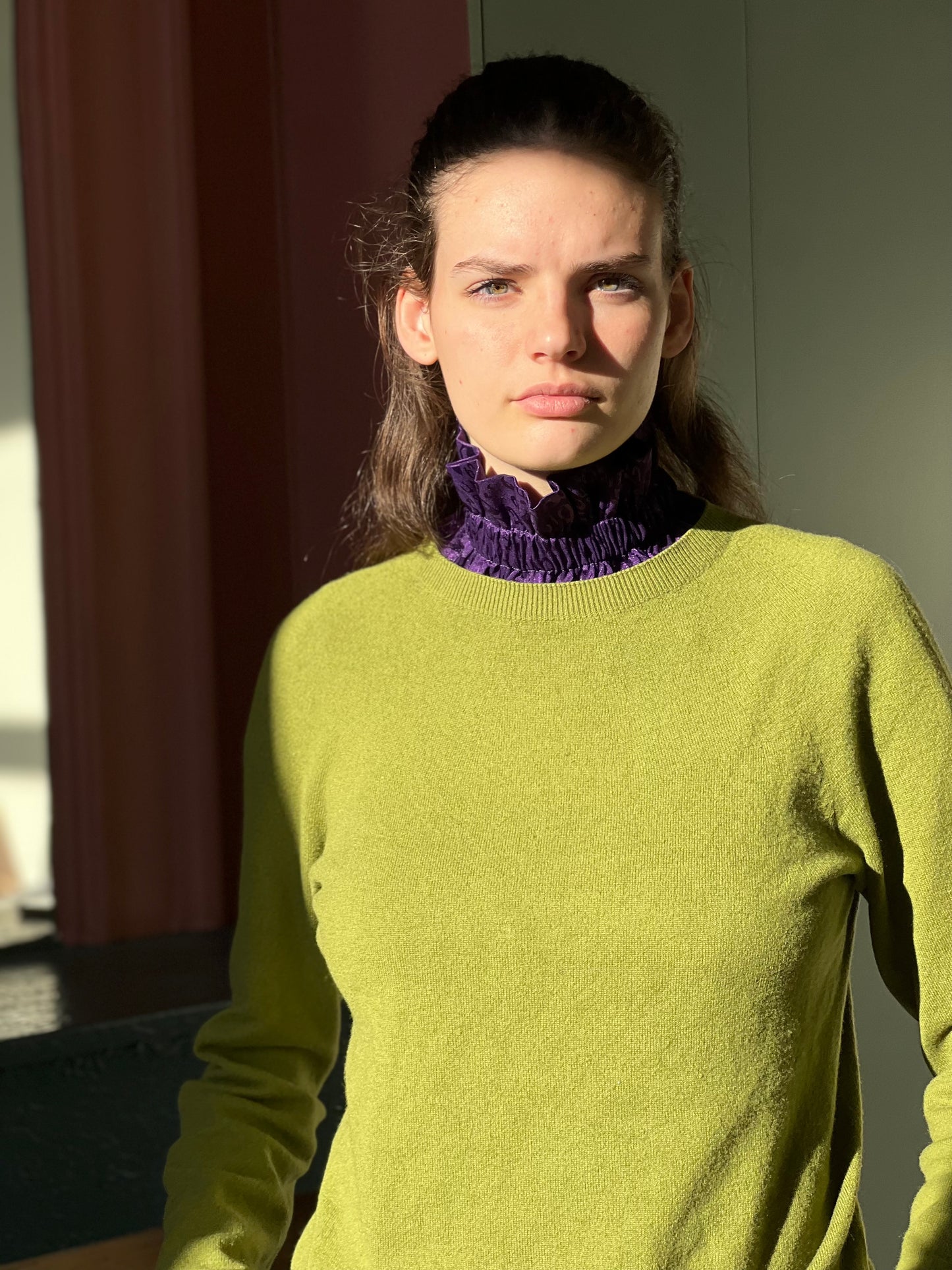 Col Satin Léopard Violet