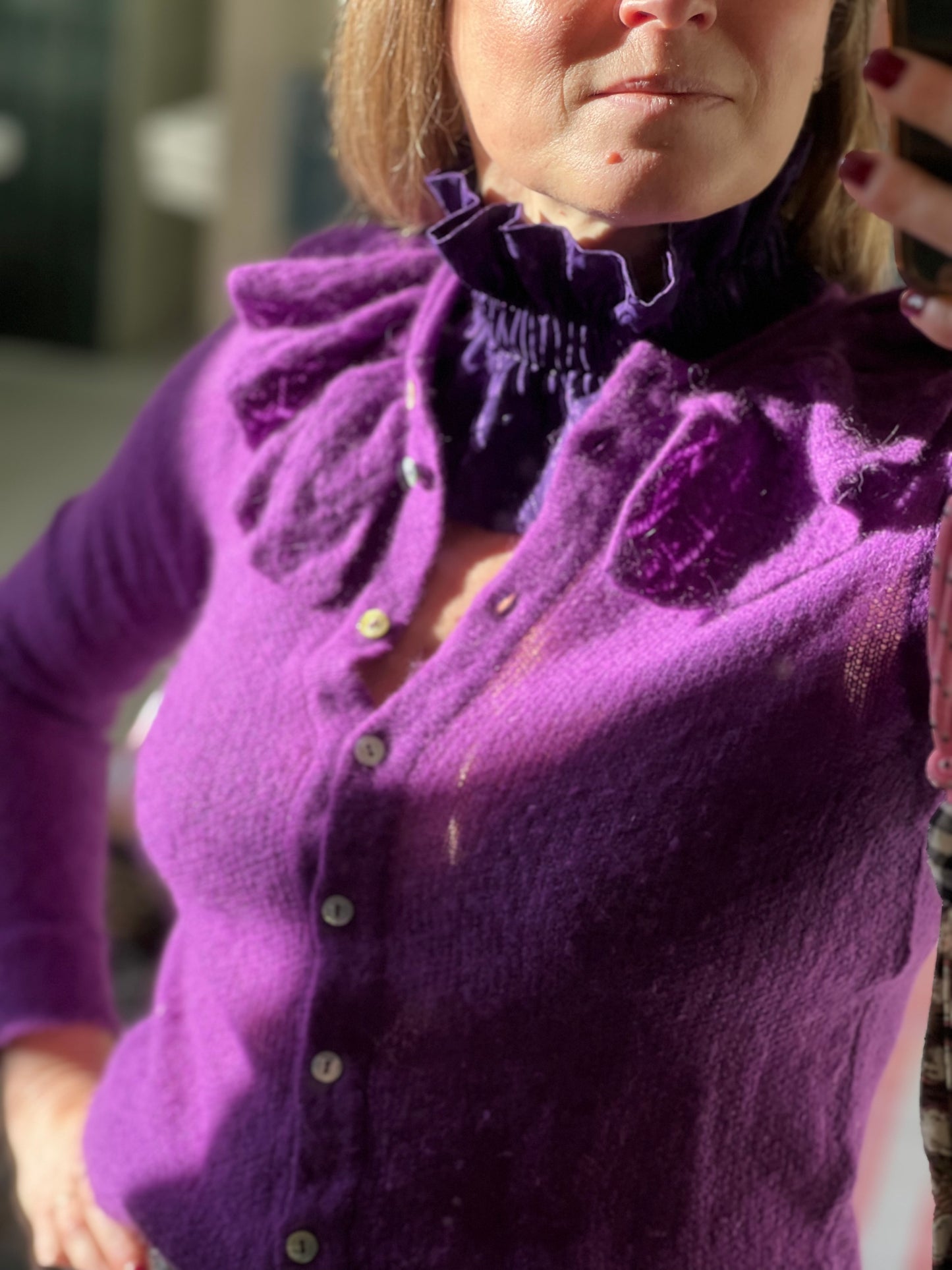 Col Satin Léopard Violet