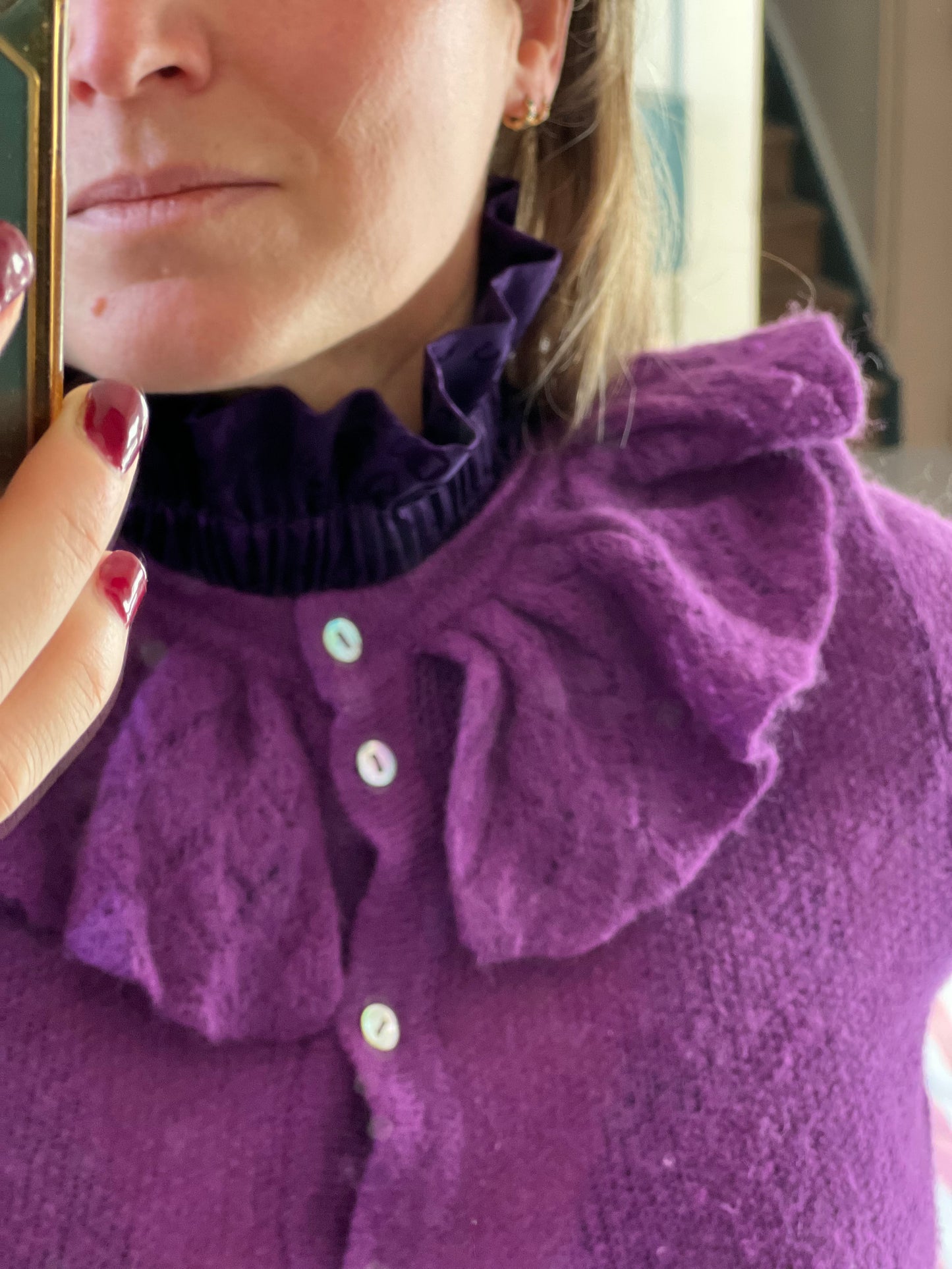 Col Satin Léopard Violet