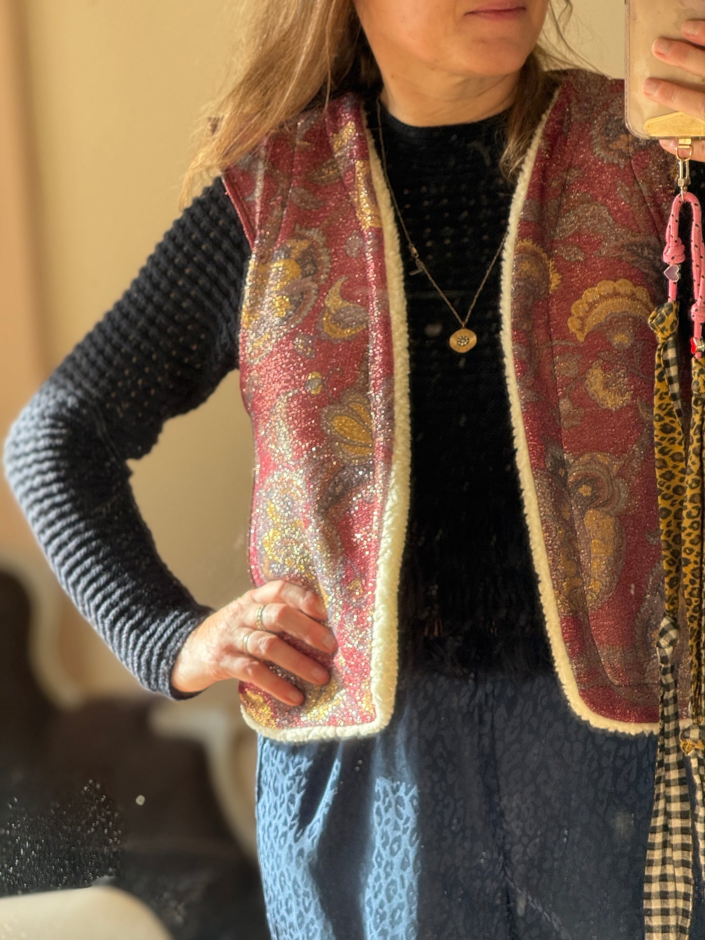 Gilet Glitter Bordeaux