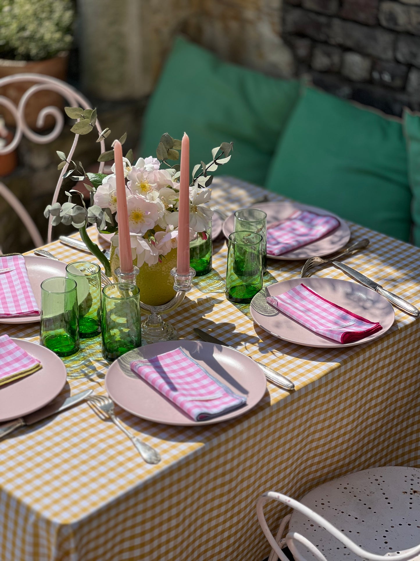 Nappe vichy Moutarde