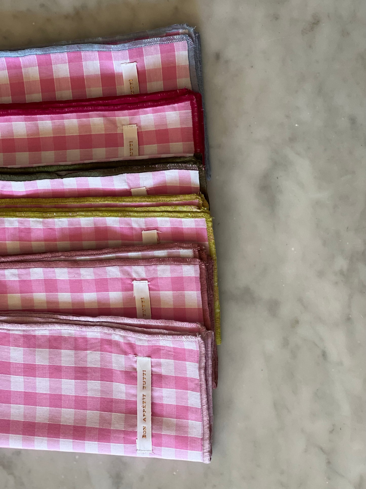 Serviettes de table vichy Rose
