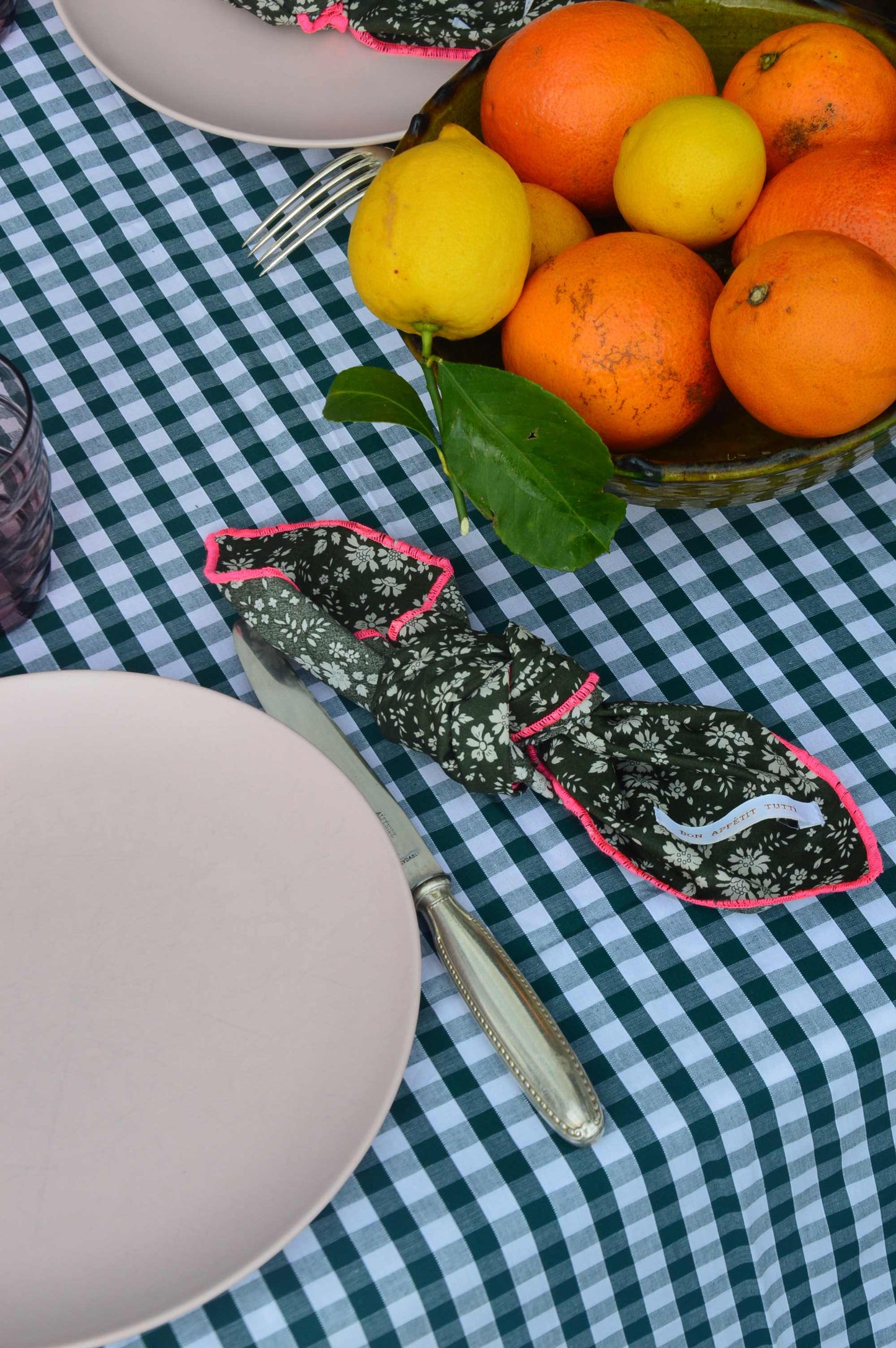 Nappe vichy kaki