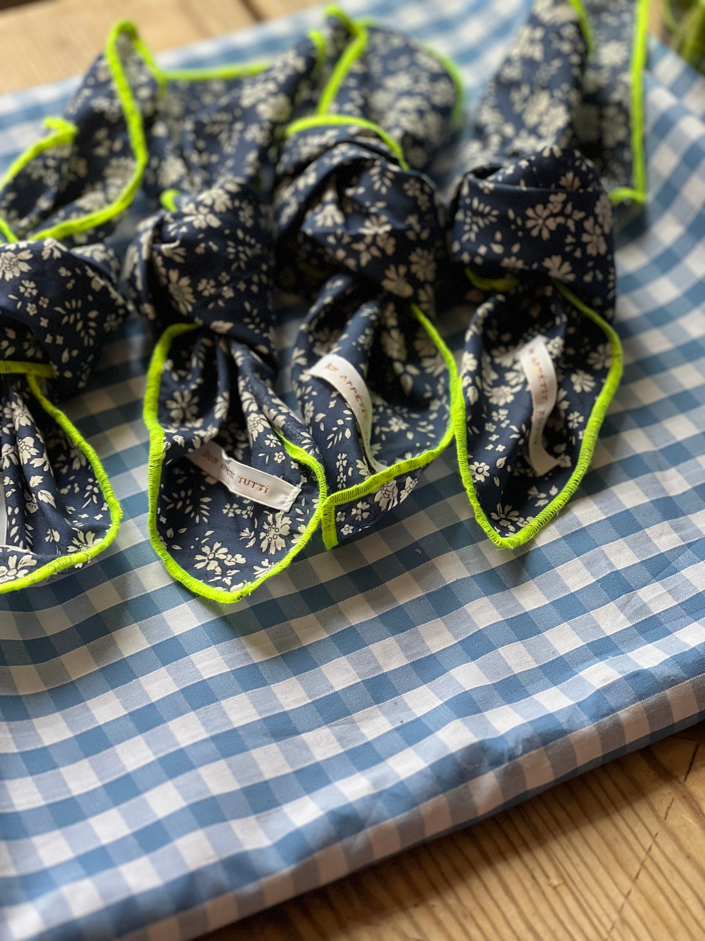 Nappe vichy bleu jean
