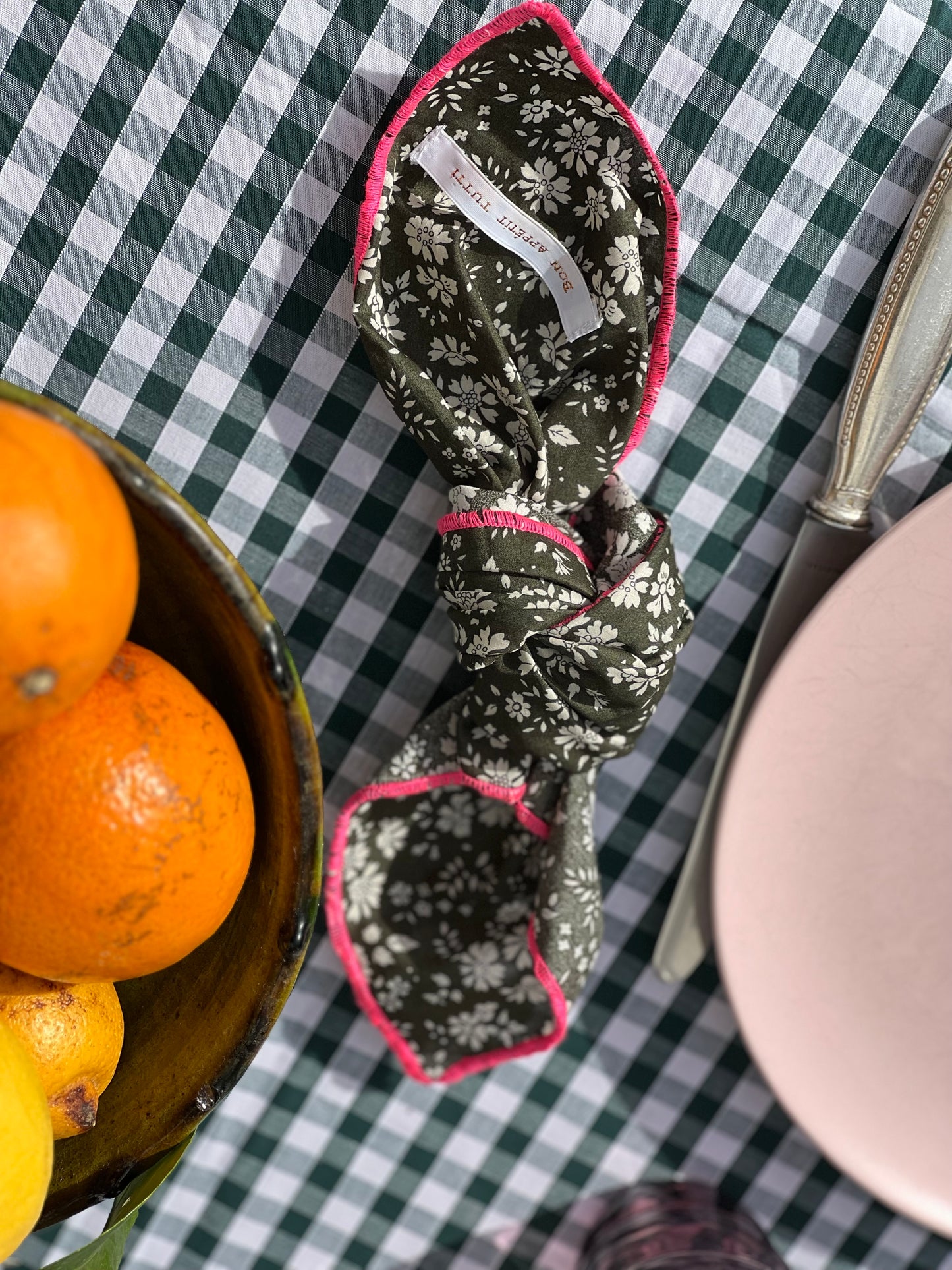 Nappe vichy kaki