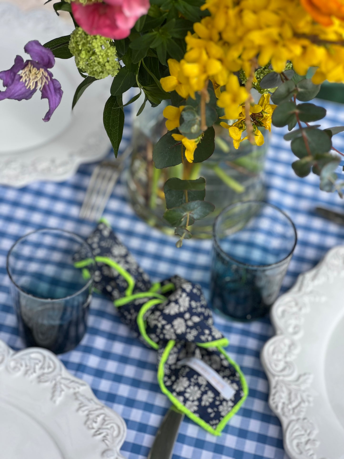 Nappe vichy bleu jean