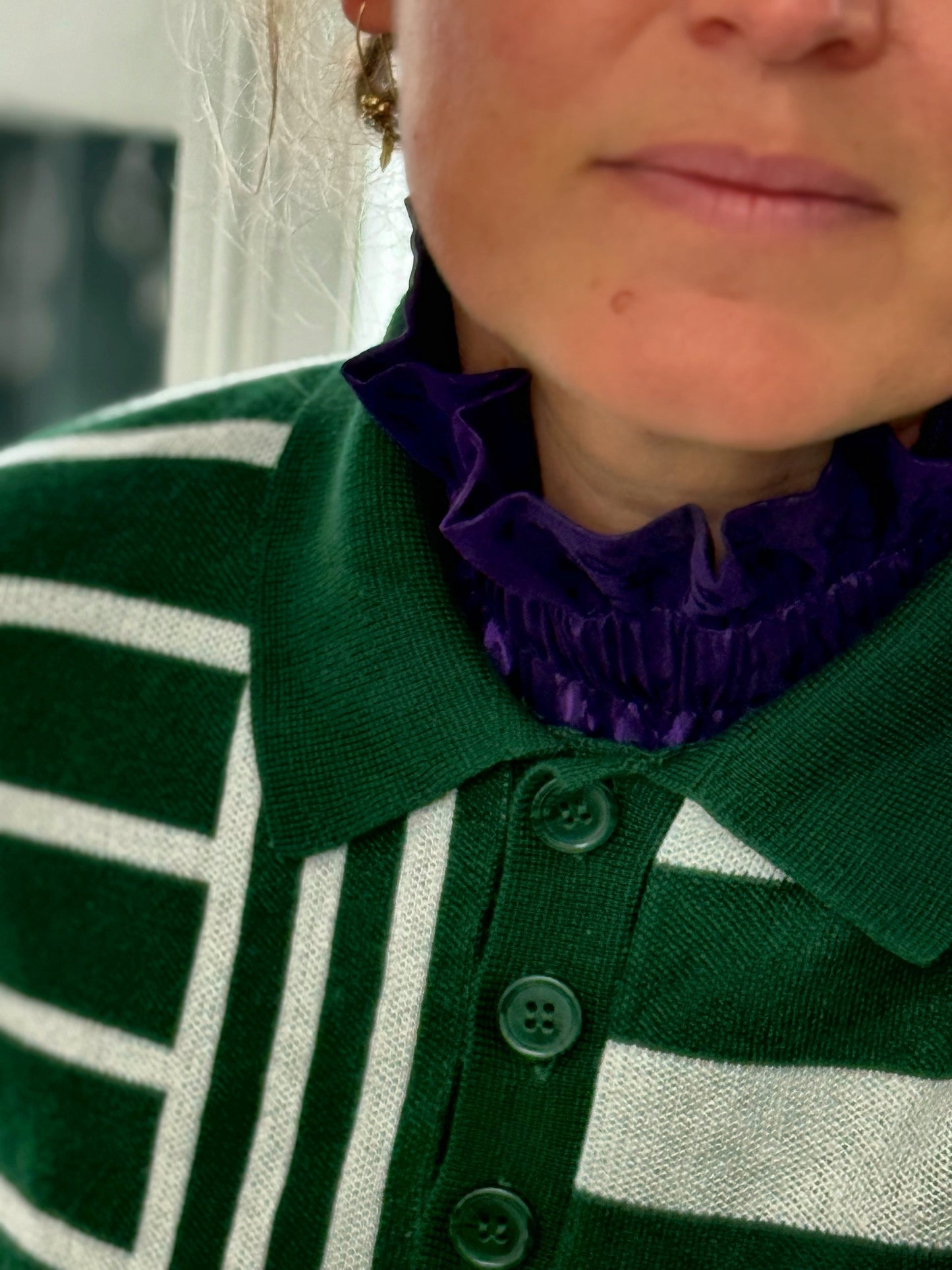 Col Satin Léopard Violet