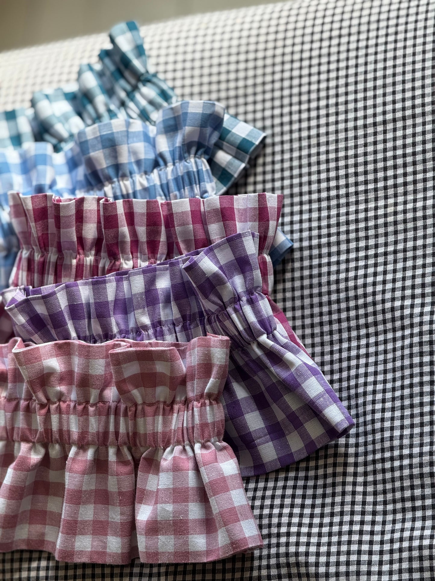 Col Amovible Vichy rose poudre