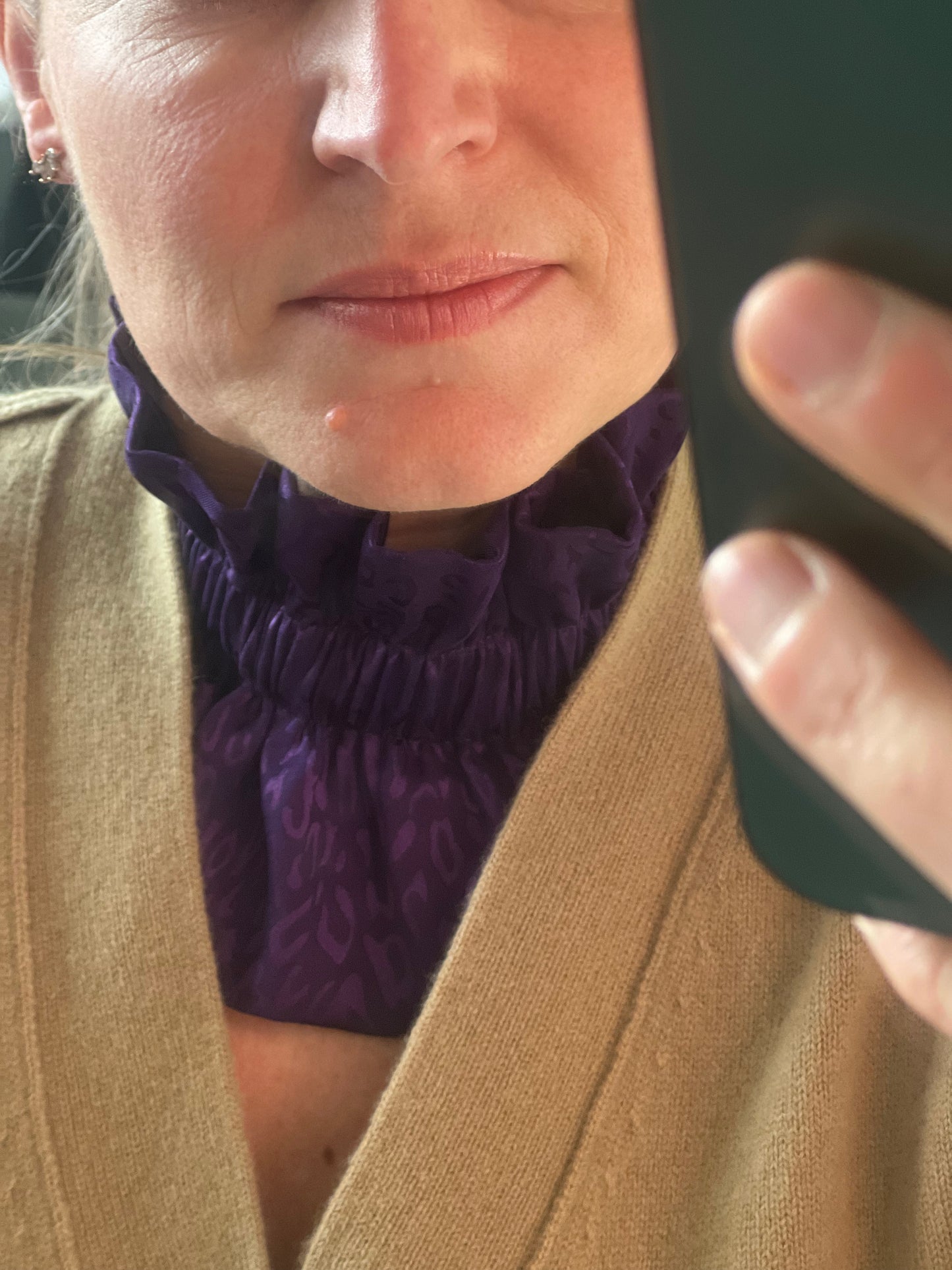 Col Satin Léopard Violet