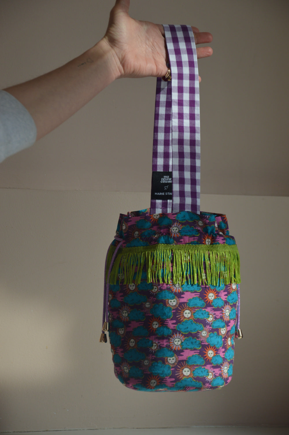 Sac "Follow the sun" violet à franges