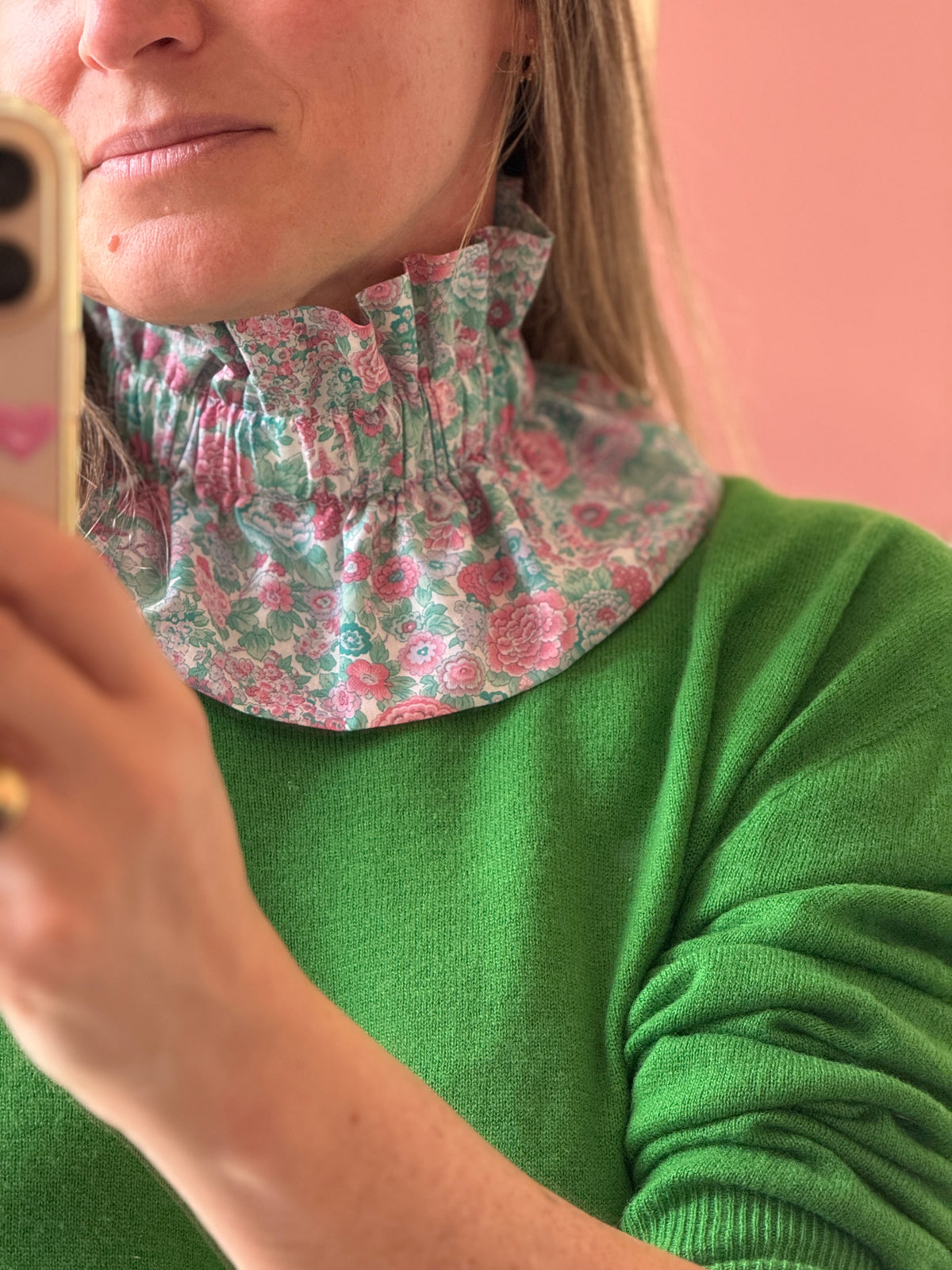 Le Col Amovible en Liberty Élysian Menthe Fraise – Ma Prune Céleste