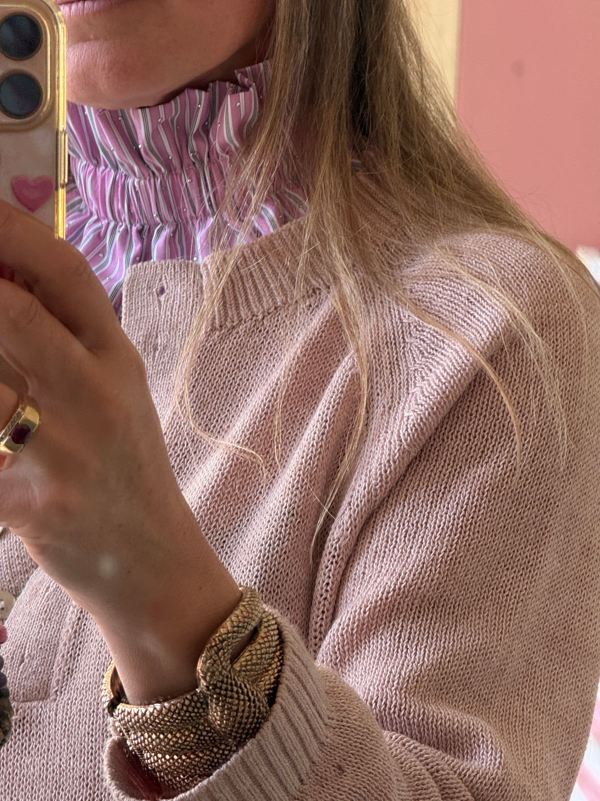 Le Col Amovible à Rayures et Strass Rose et Blanc – Ma Prune Céleste