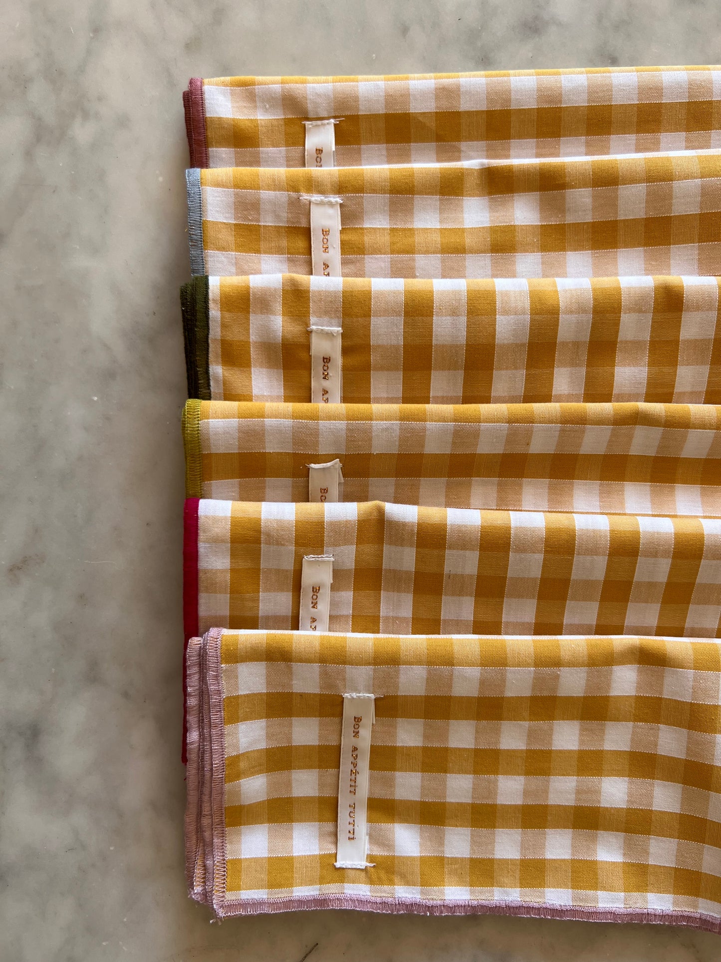 Serviettes de table vichy Moutarde