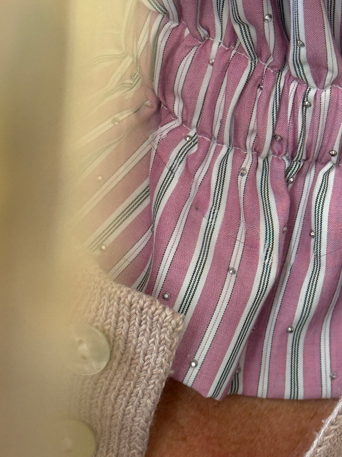 Le Col Amovible à Rayures et Strass Rose et Blanc – Ma Prune Céleste
