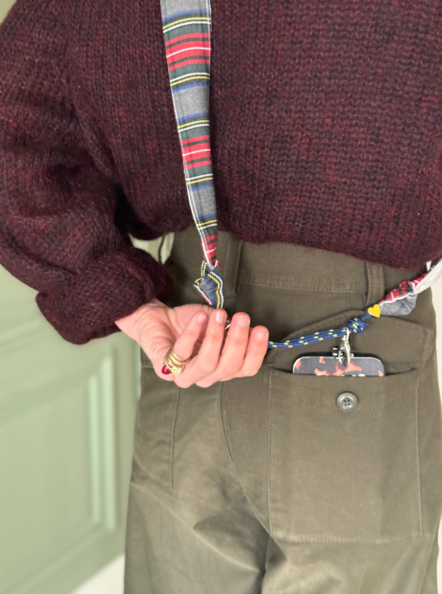 Attache portable Marie Starek & Ma Prune Céleste Tartan Rouge