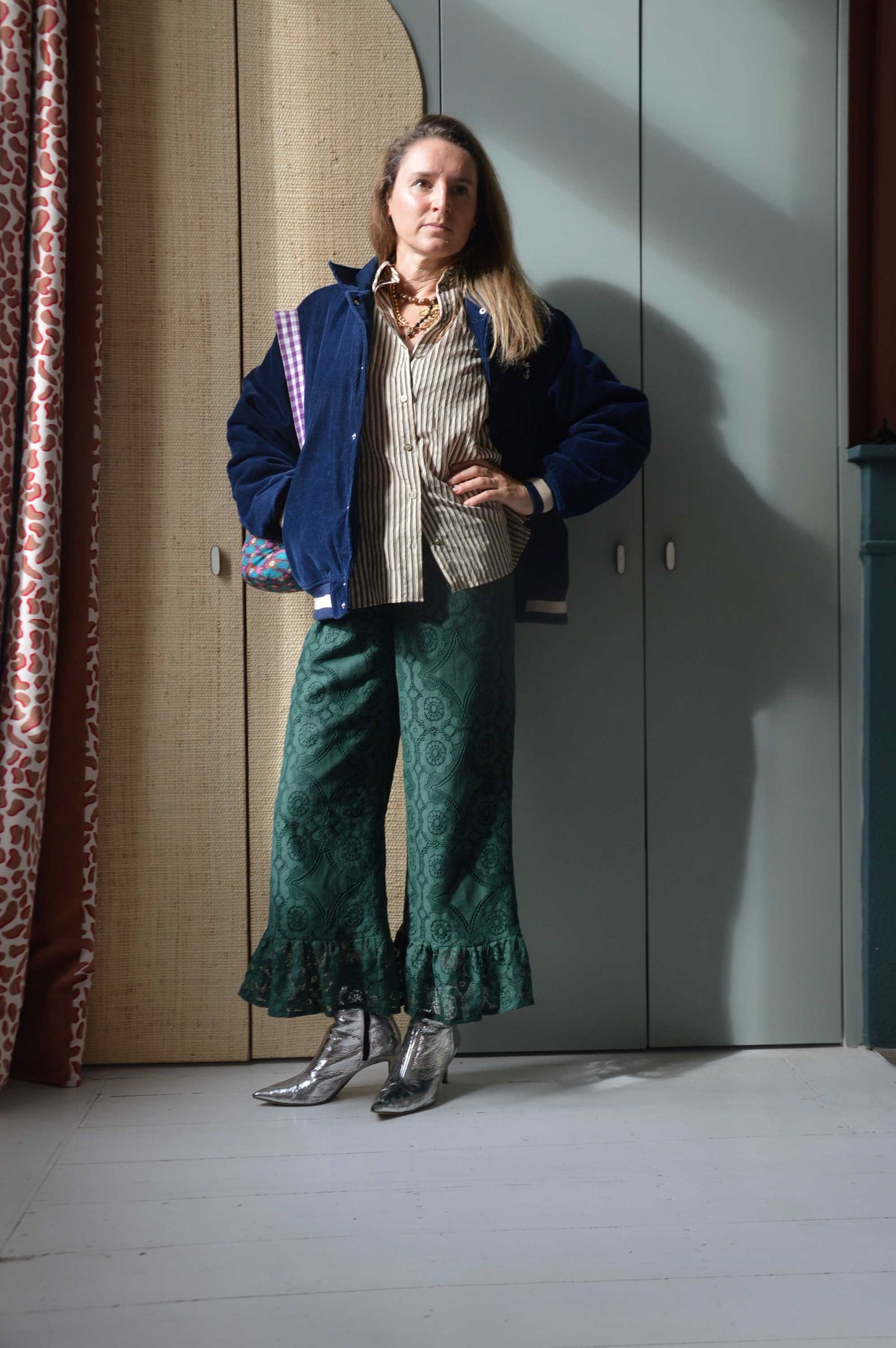 Pantalon Jeu de dentelle vert bouteille