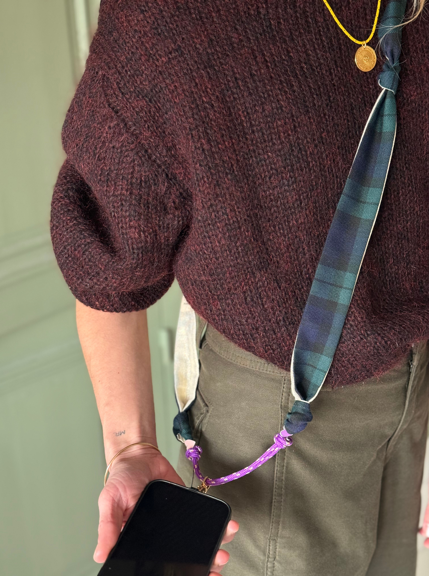 Attache portable Marie Starek & Ma Prune Céleste Tartan Vert et Marine