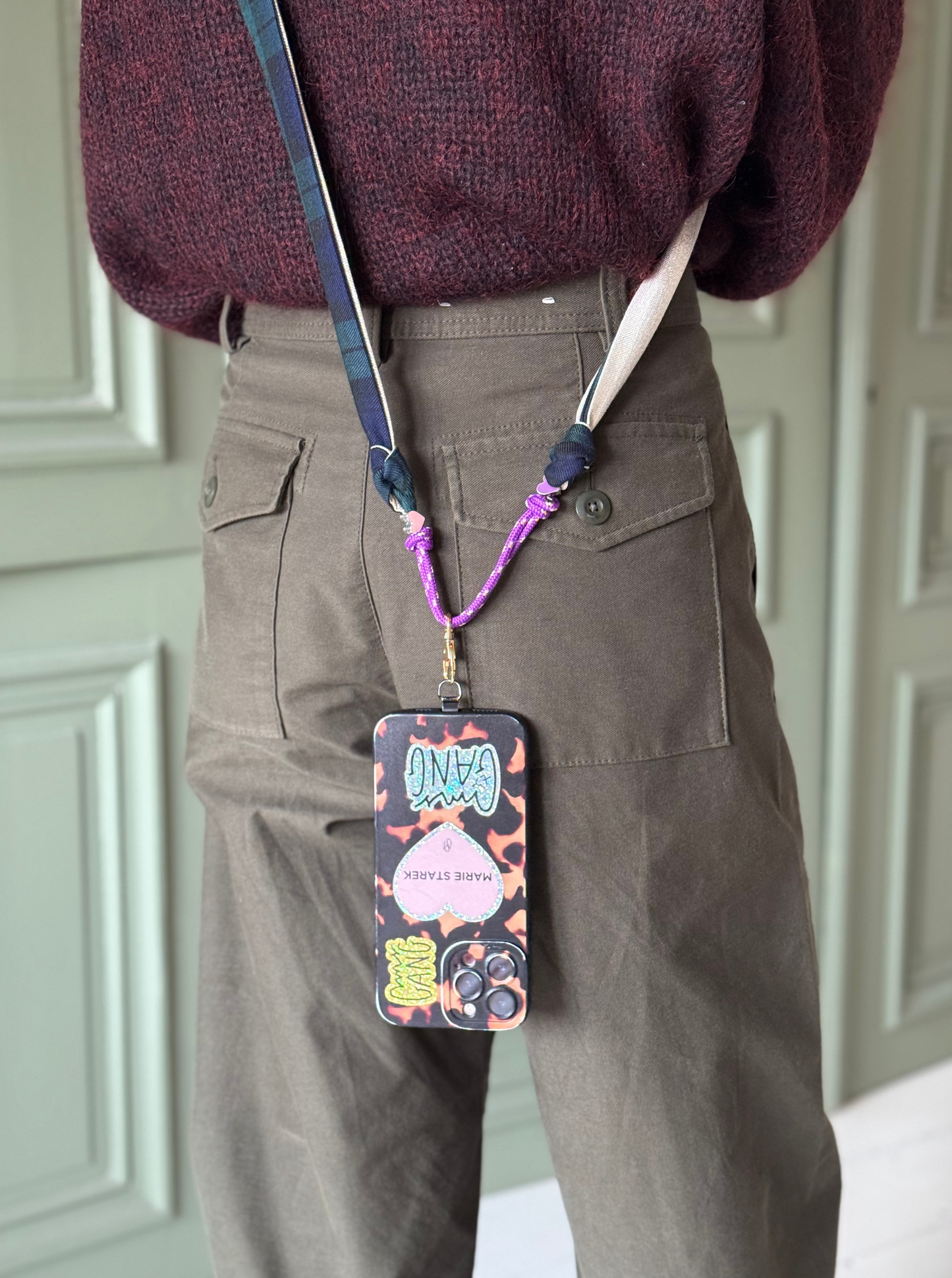 Attache portable Marie Starek & Ma Prune Céleste Tartan Vert et Marine