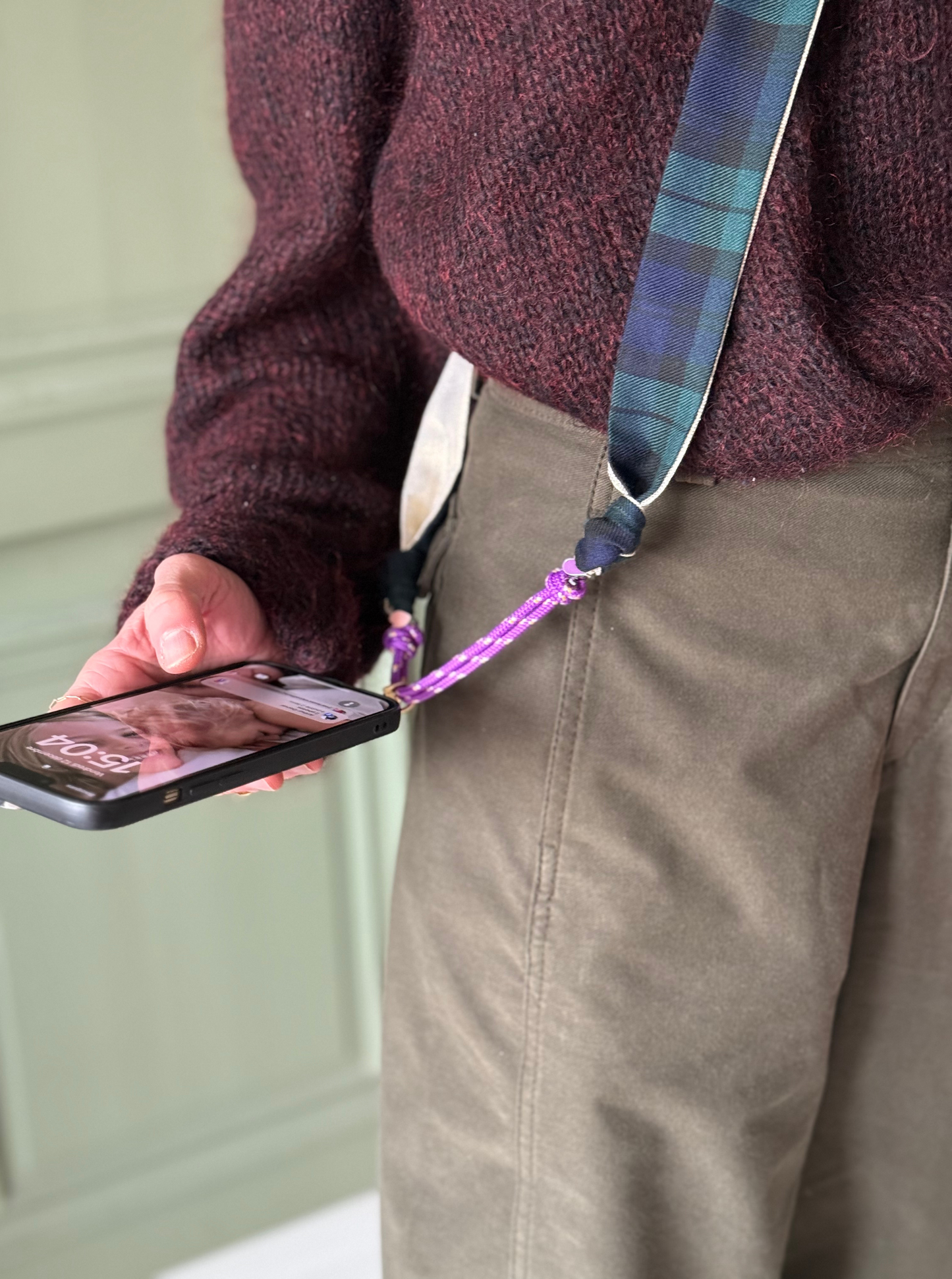 Attache portable Marie Starek & Ma Prune Céleste Tartan Vert et Marine