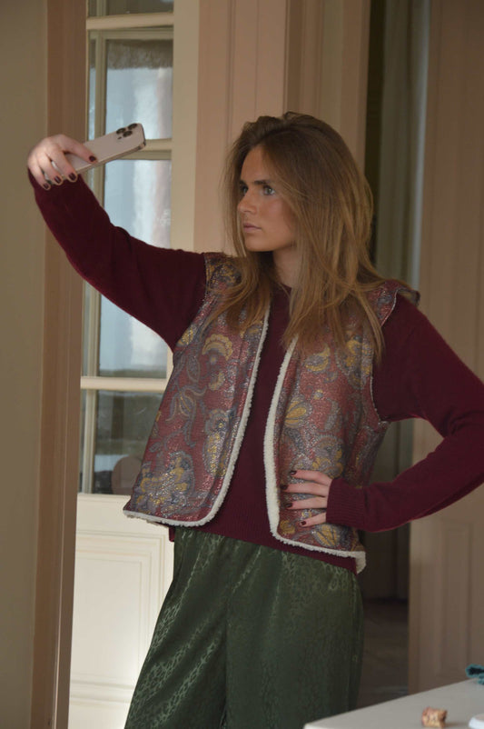Gilet Glitter Bordeaux