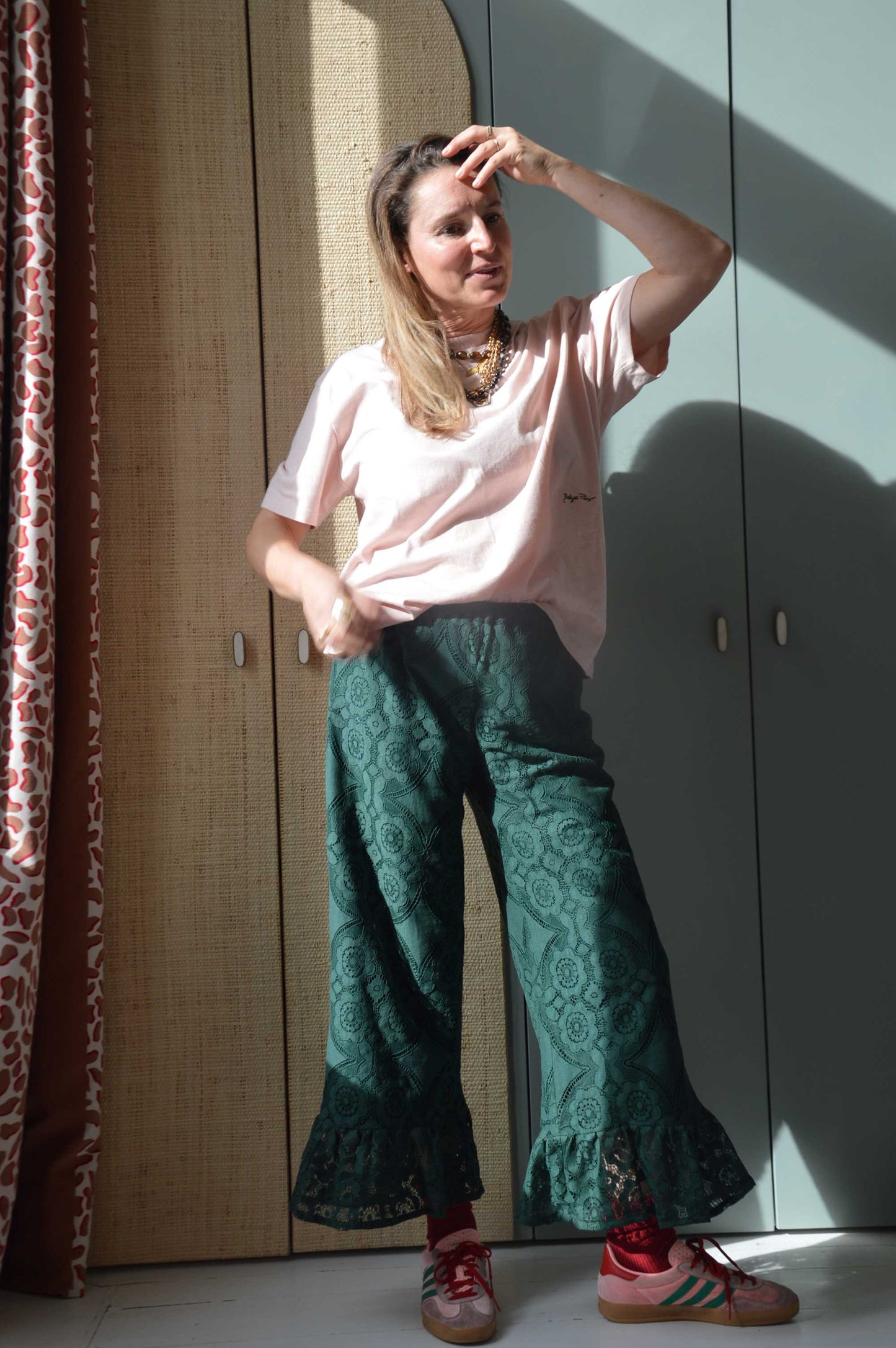 Pantalon Jeu de dentelle vert bouteille