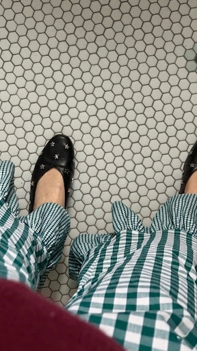 Pantalon vichy à volants