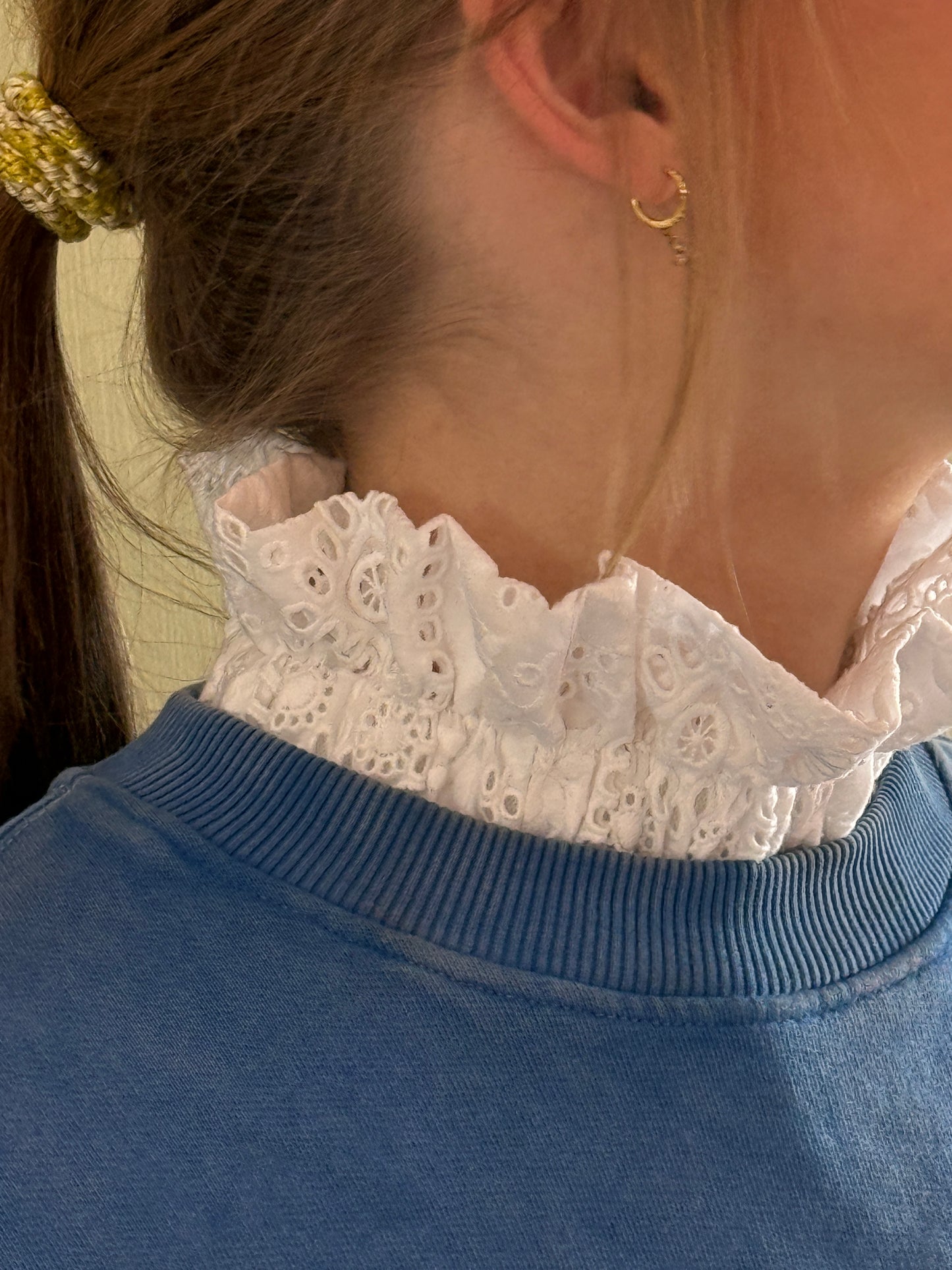 Col amovible broderie anglaise blanche