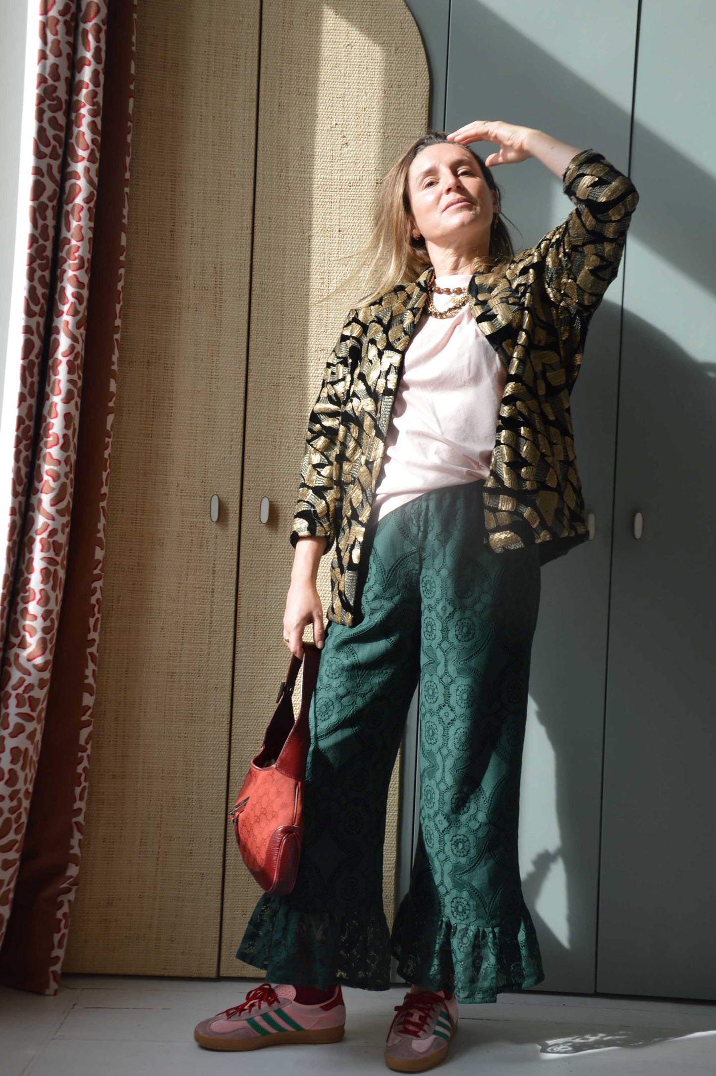 Pantalon Jeu de dentelle vert bouteille