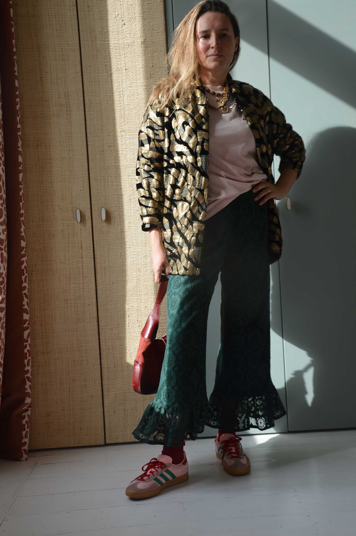 Pantalon Jeu de dentelle vert bouteille