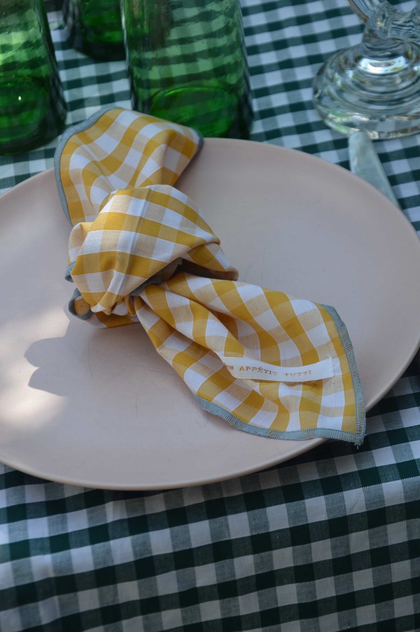 Serviettes de table vichy Moutarde