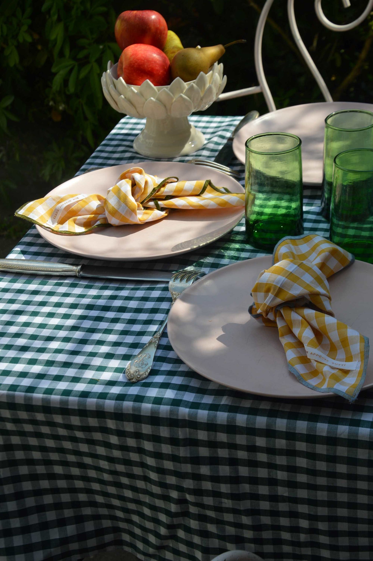 Serviettes de table vichy Moutarde