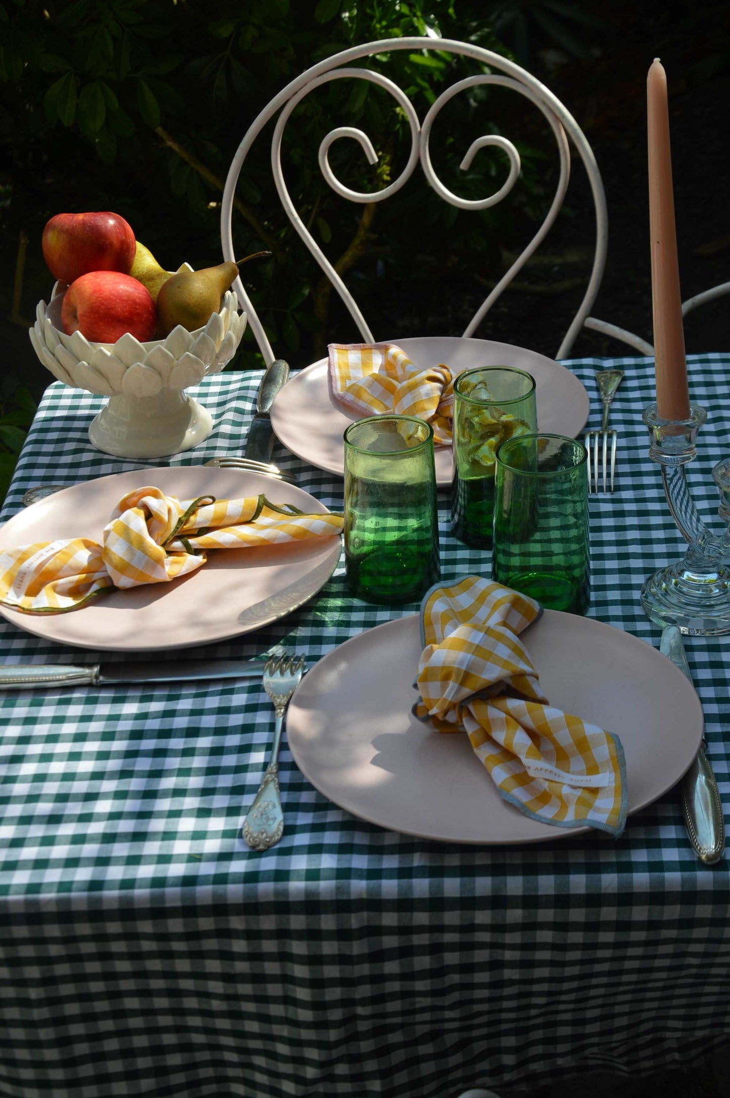 Serviettes de table vichy Moutarde