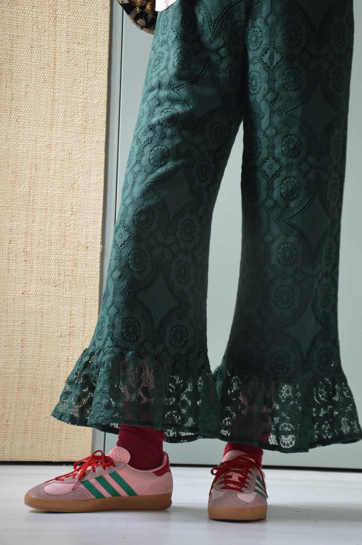 Pantalon Jeu de dentelle vert bouteille