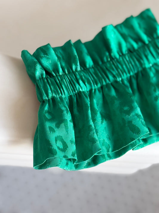 Col léopard satin Vert gazon