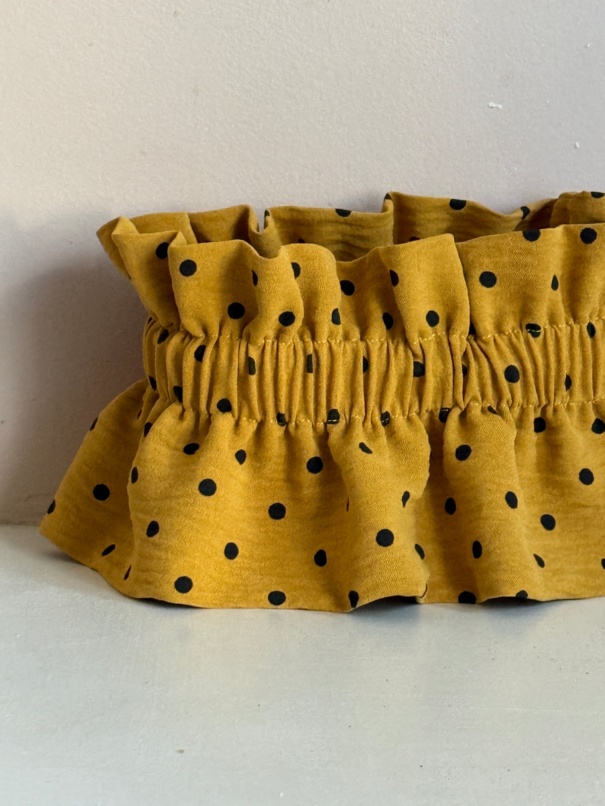 Le Col Amovible en Crêpe Jaune Moutarde et Pois Noirs – Ma Prune Céleste