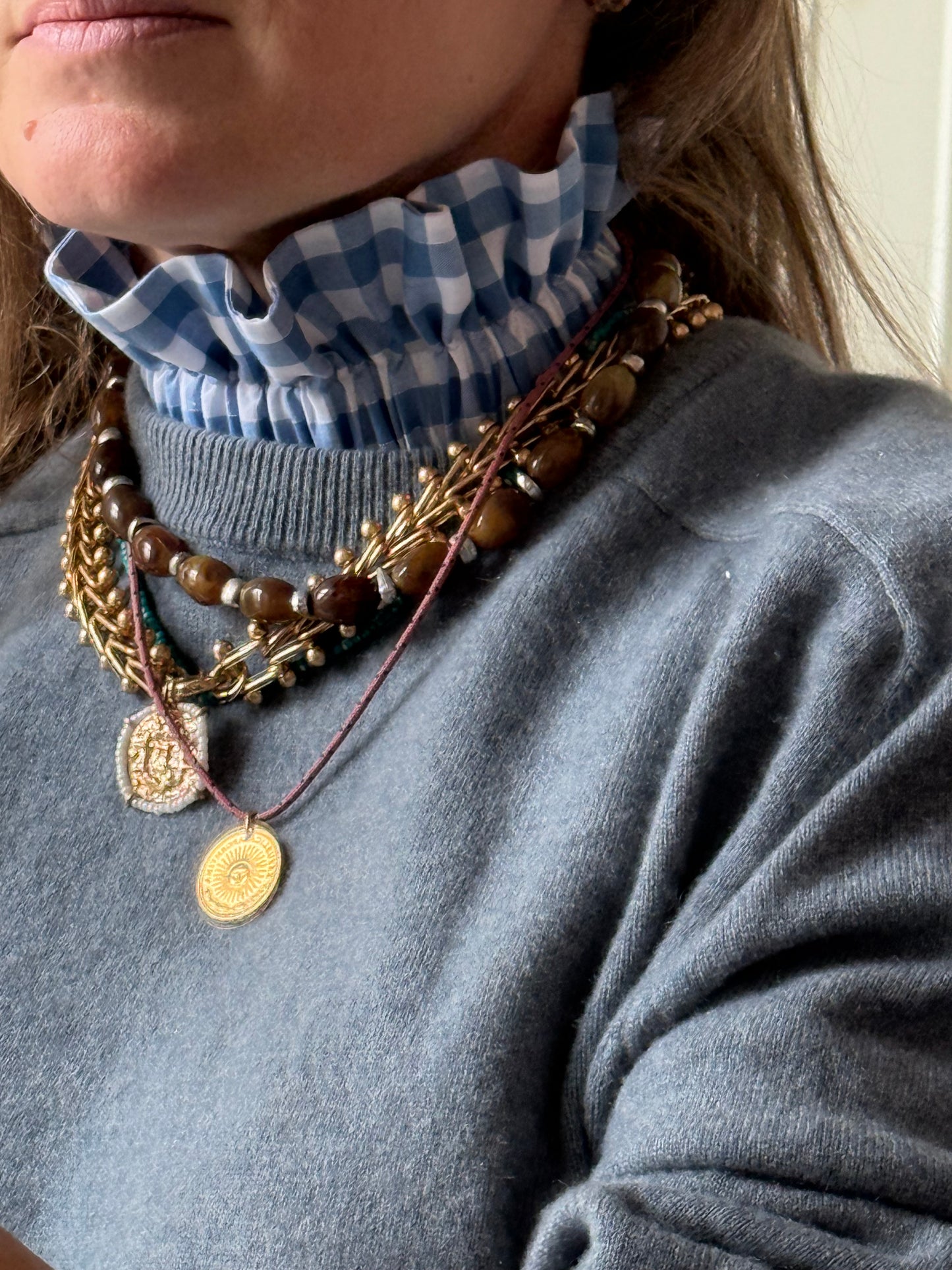 Col vichy Bleu jean