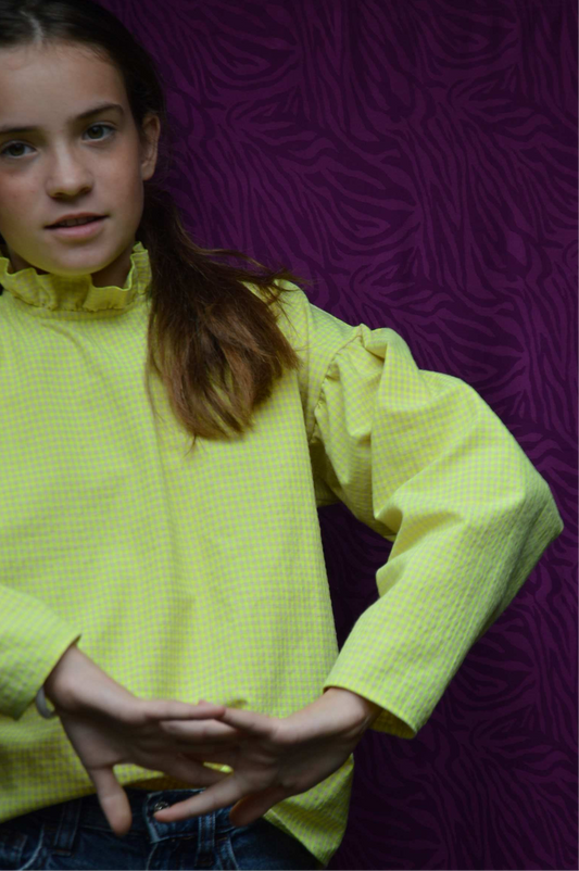 Blouse "VIBRANT AUTOMNE" à Col Victorien Enfant