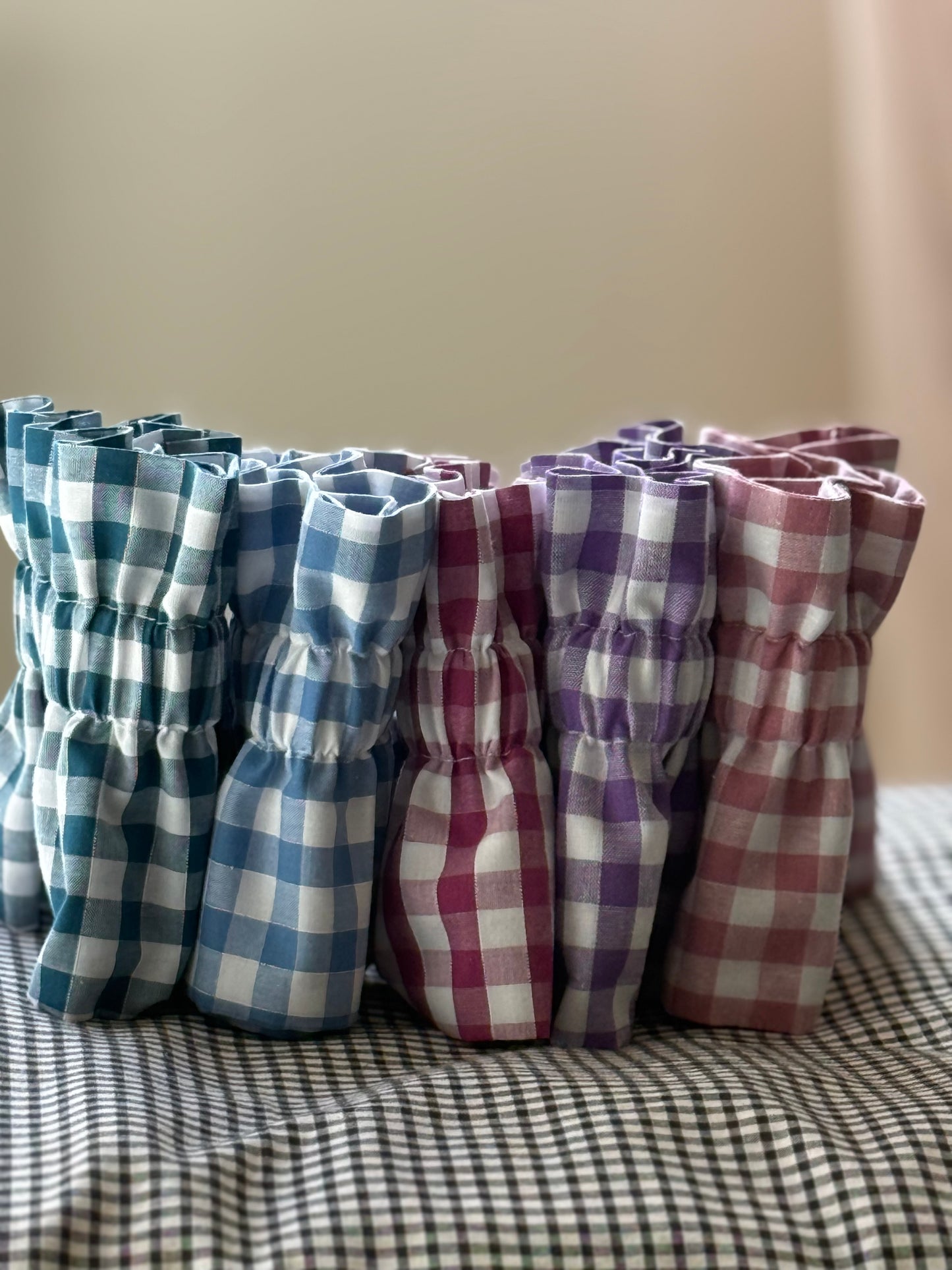 Col Amovible Vichy rose poudre