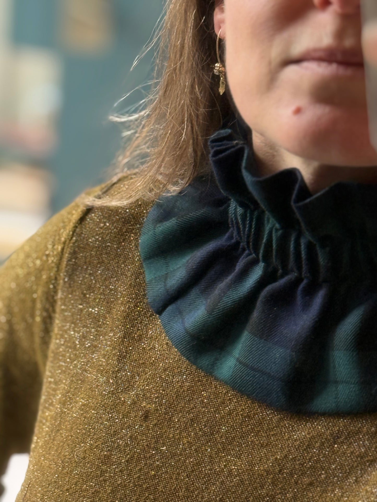 Col Tartan Bleu et vert