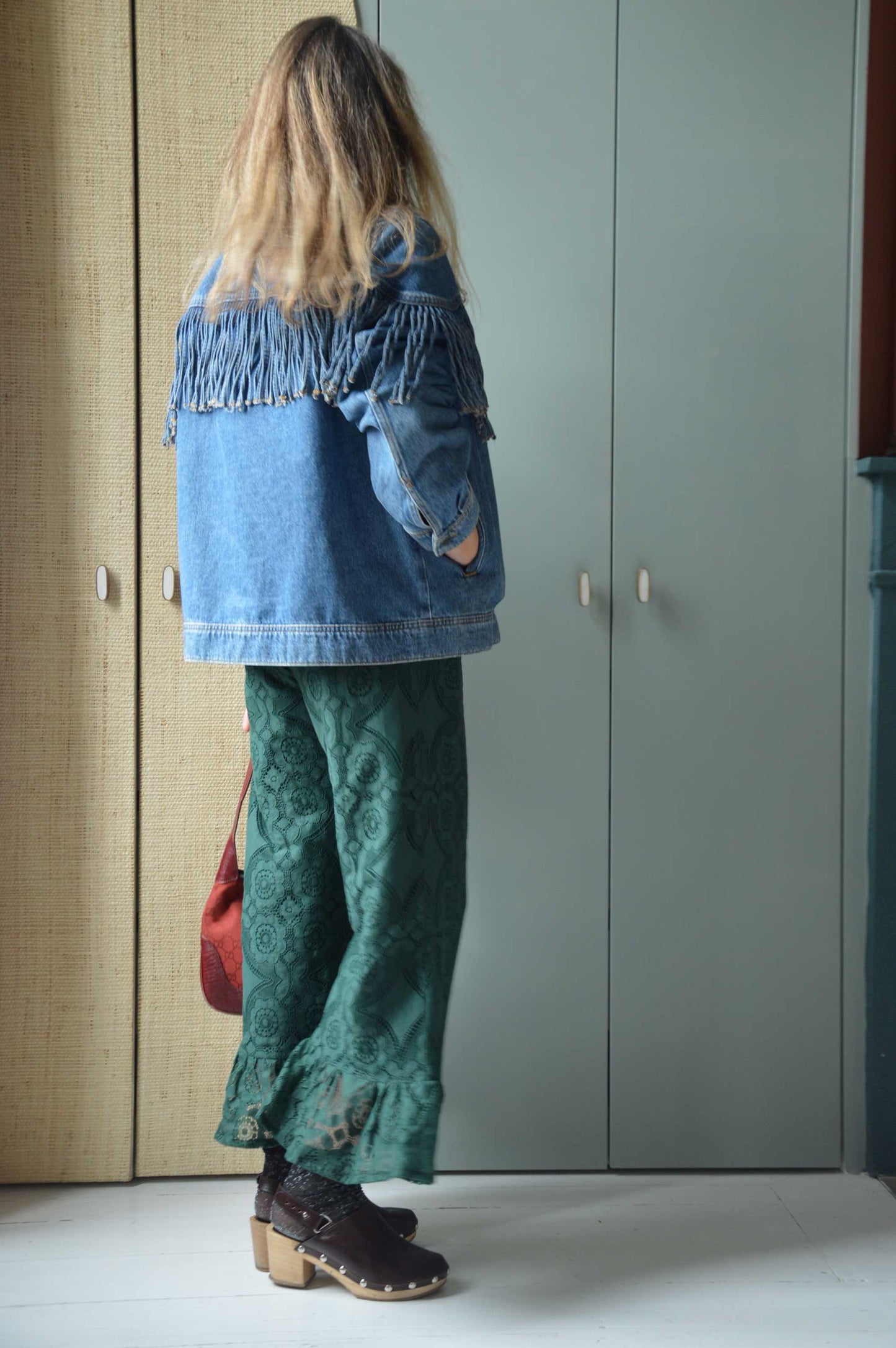 Pantalon Jeu de dentelle vert bouteille