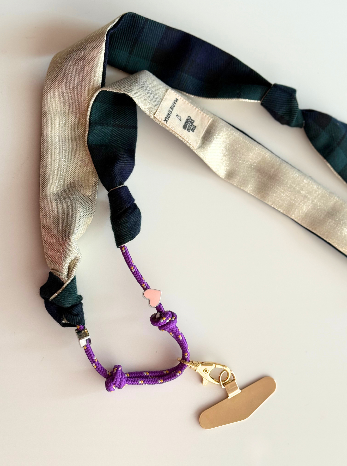 Attache portable Marie Starek & Ma Prune Céleste Tartan Vert et Marine