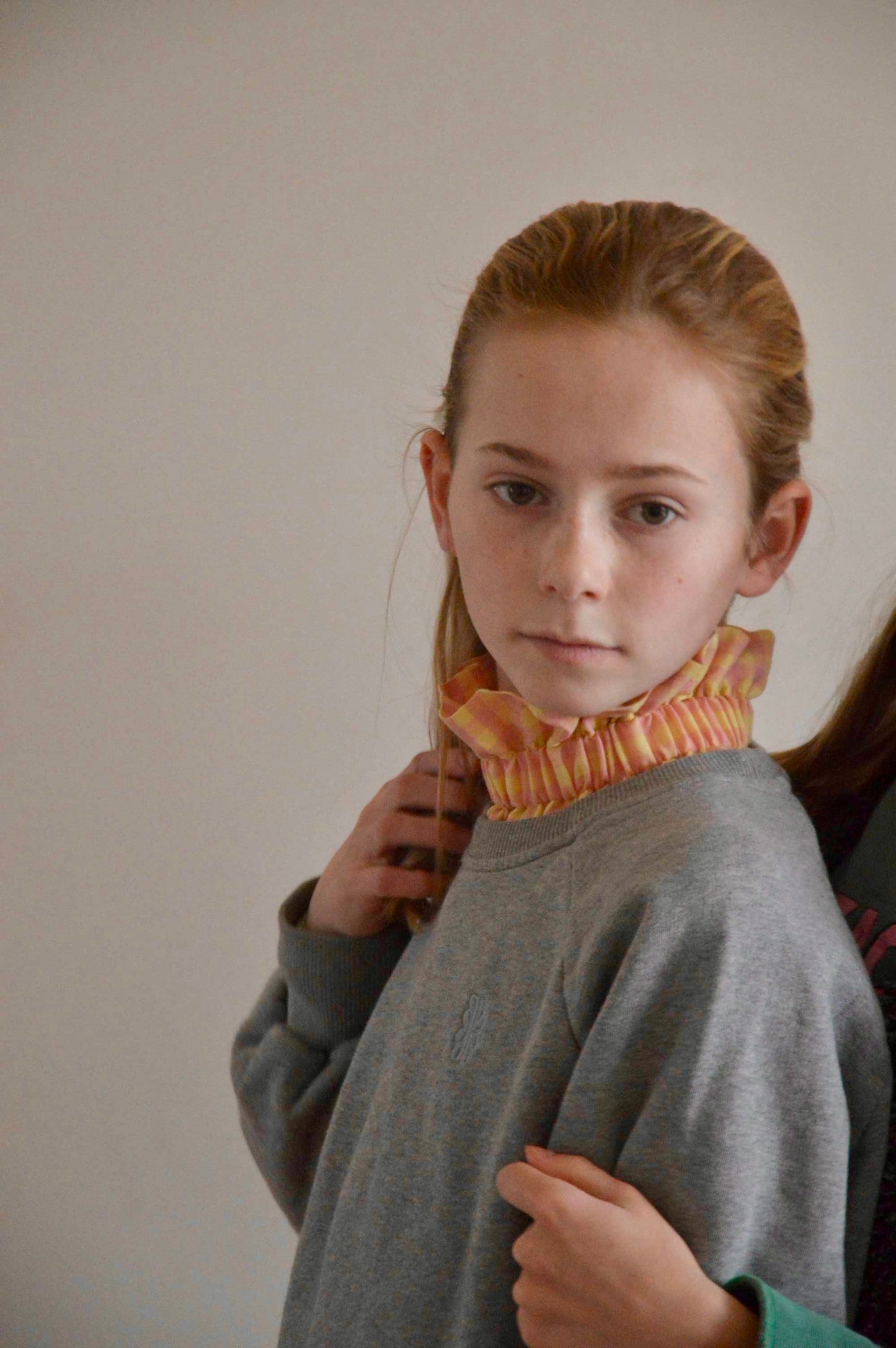 Col vichy Sorbet Rose  et Jaune