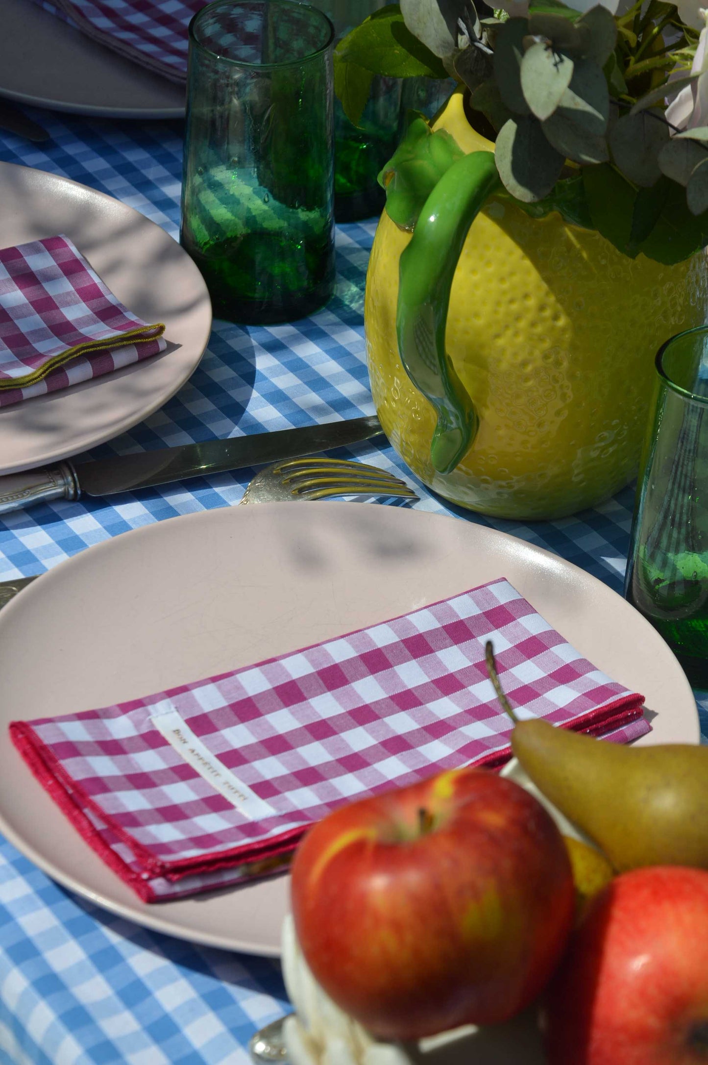 Serviettes de table vichy Aubergine