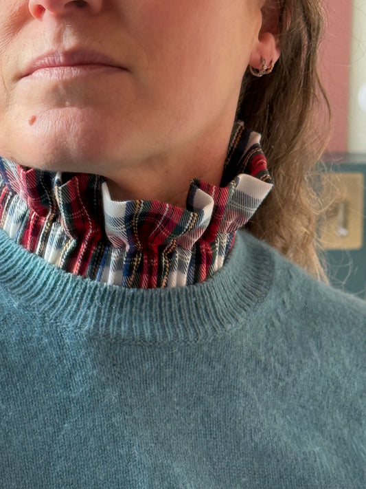 Col Tartan Blanc et rouge